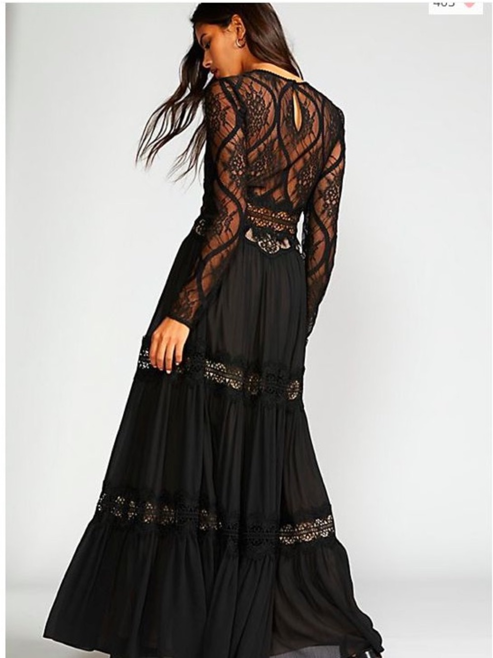 RARE Free People Shadow Lace Maxi Dress - Picture 2 of 10